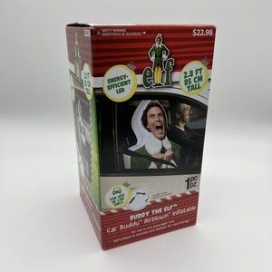 Buddy The Elf Airblown Inflatable 2.8' Car Buddy Christmas LED Lights Up NEW NIB